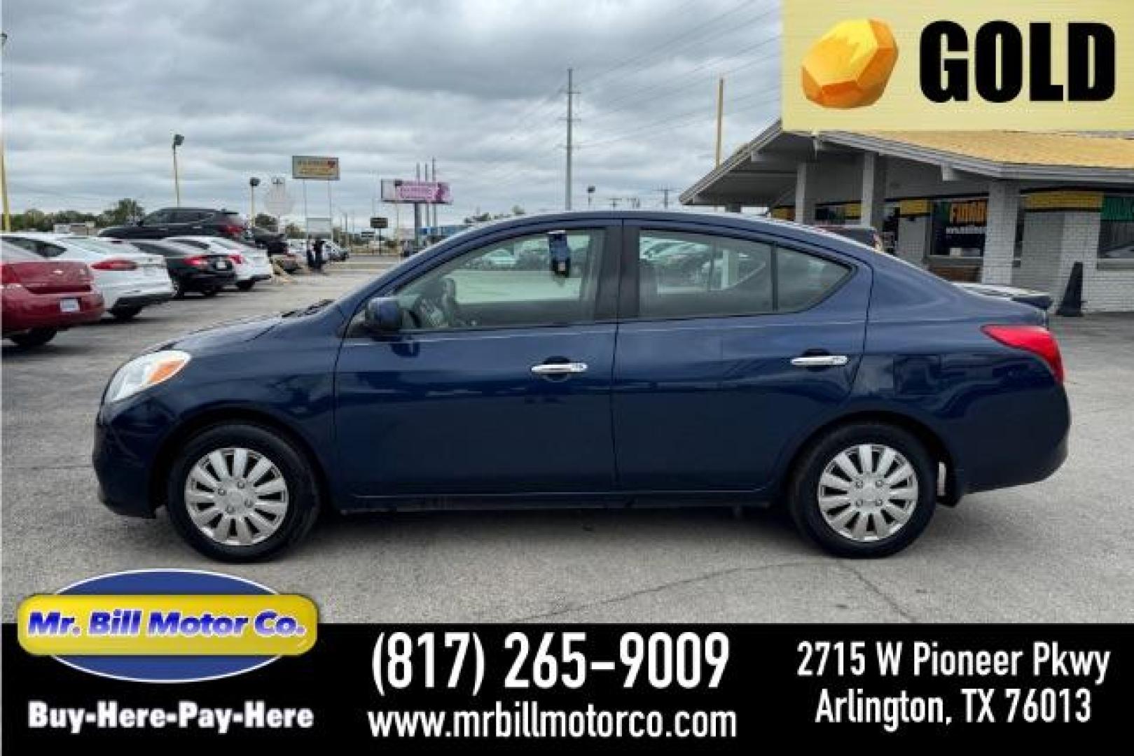 2014 BLUE Nissan Versa 1.6 SL Sedan (3N1CN7APXEK) with an 1.6L L4 DOHC 16V engine, Continuously Variabl transmission, located at 2715 W Pioneer Pkwy, Arlington, TX, 76013, (817) 265-9009, 32.710262, -97.153236 - Photo#0