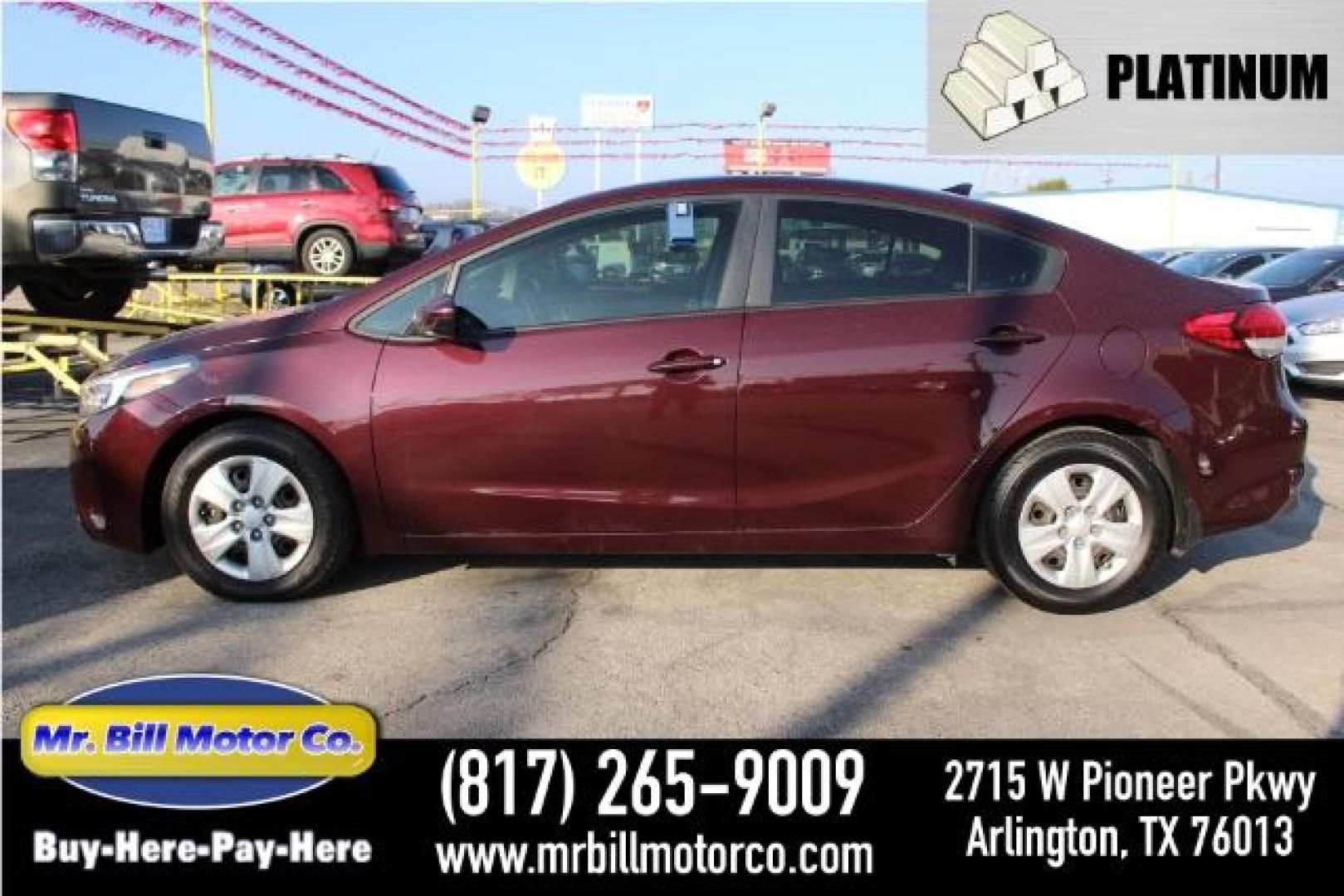 2018 MAROON Kia Forte LX 6A (3KPFK4A72JE) with an 2.0L L4 DOHC 16V engine, 6-Speed Automatic transmission, located at 2715 W Pioneer Pkwy, Arlington, TX, 76013, (817) 265-9009, 32.710262, -97.153236 - Photo#0