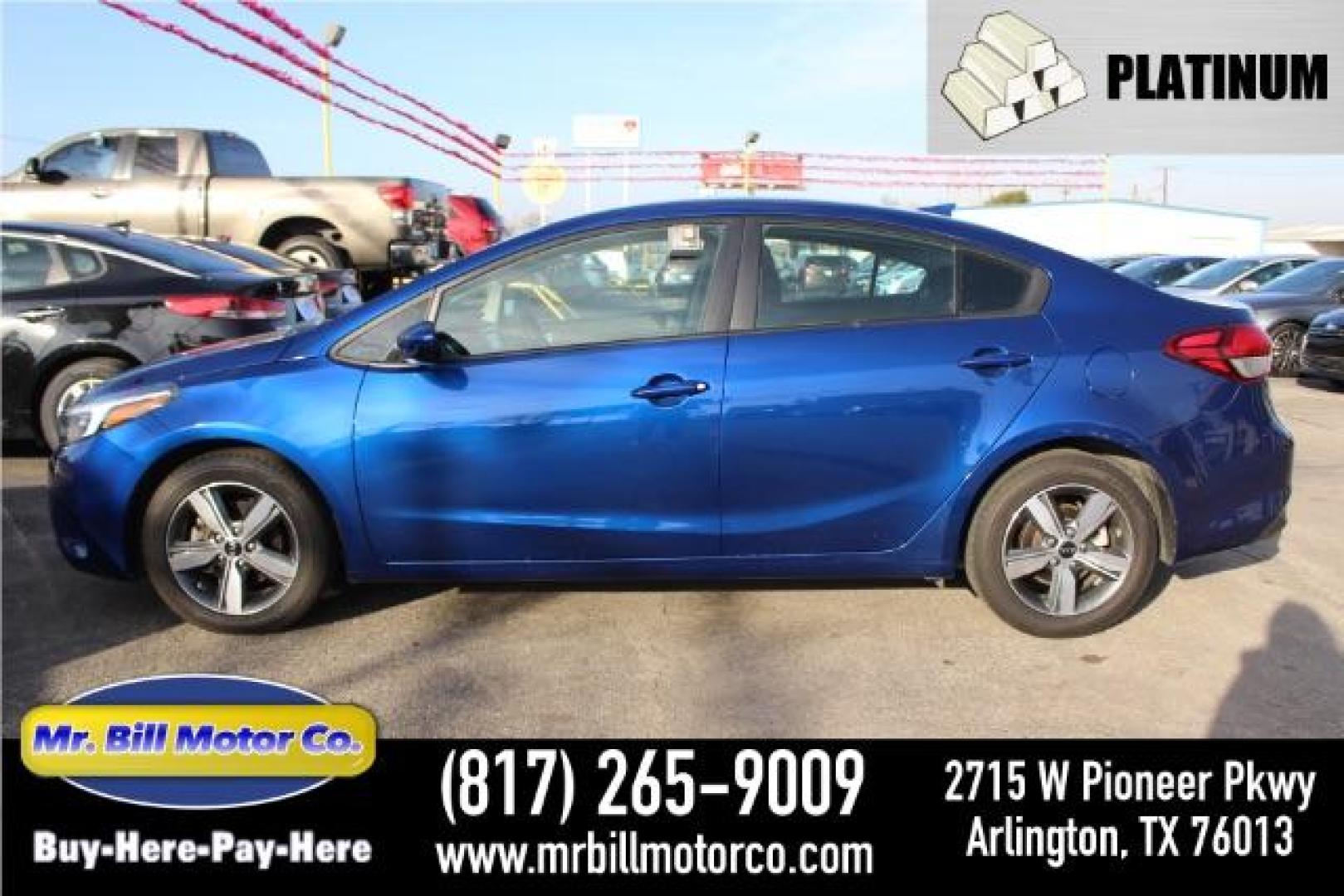 2018 BLUE Kia Forte LX 6A (3KPFL4A70JE) with an 2.0L L4 DOHC 16V engine, 6-Speed Automatic transmission, located at 2715 W Pioneer Pkwy, Arlington, TX, 76013, (817) 265-9009, 32.710262, -97.153236 - Photo#0