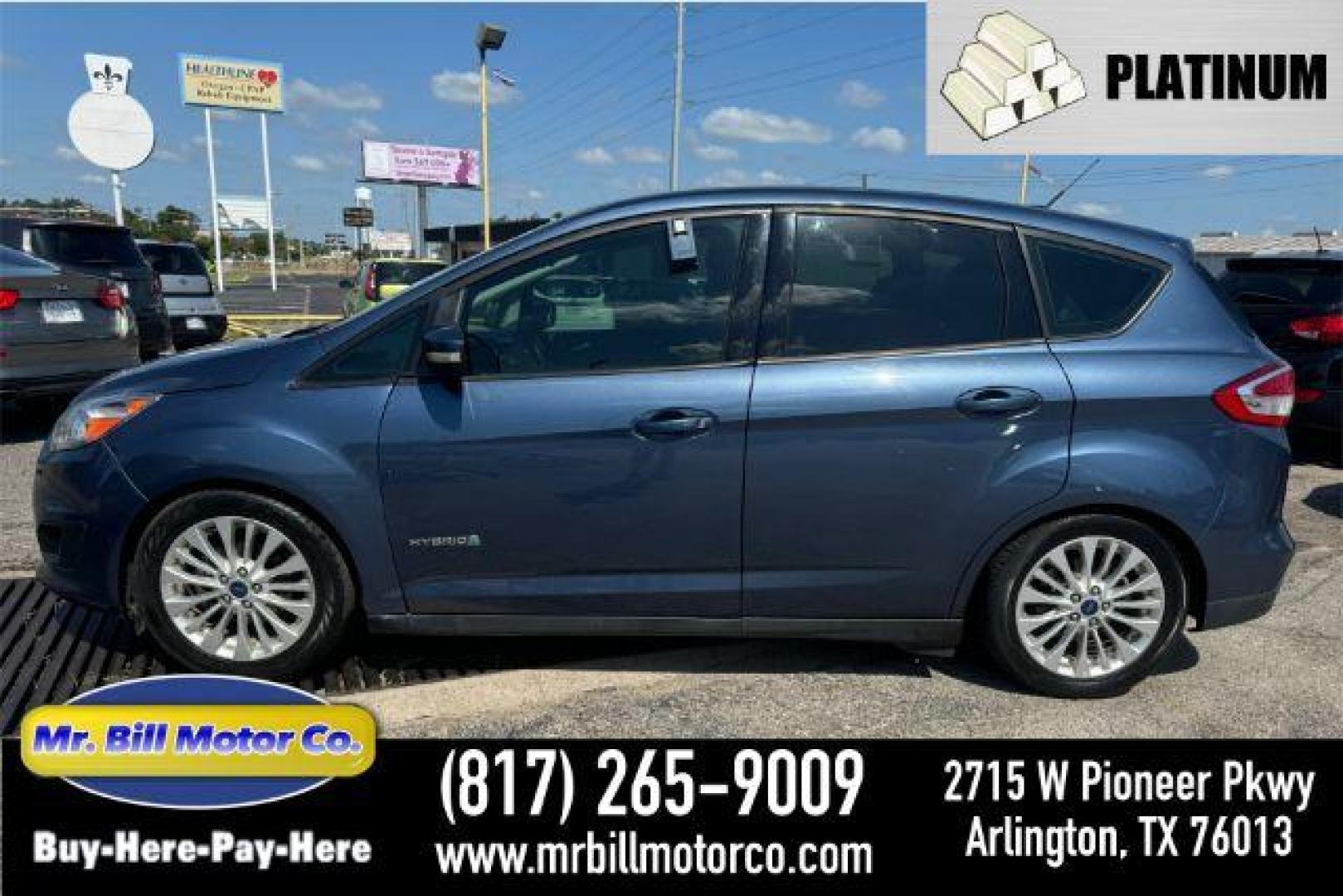 2018 Blue Ford C-Max Hybrid SE (1FADP5AU5JL) with an 2.0L L4 DOHC 16V HYB engine, Continuously Variabl transmission, located at 2715 W Pioneer Pkwy, Arlington, TX, 76013, (817) 265-9009, 32.710262, -97.153236 - Photo#0