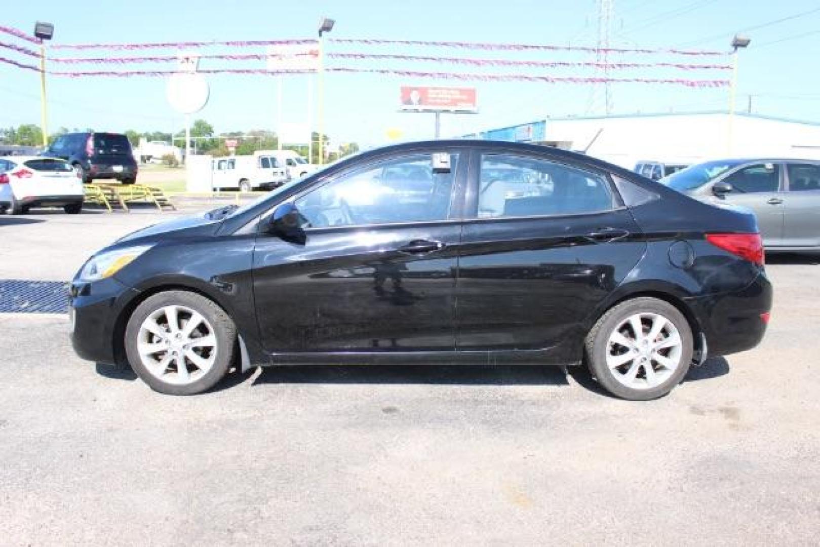 2014 BLACK Hyundai Accent GLS 4-Door (KMHCU4AE3EU) with an 1.6L L4 DOHC 16V engine, located at 2715 W Pioneer Pkwy, Arlington, TX, 76013, (817) 265-9009, 32.710262, -97.153236 - Photo#1