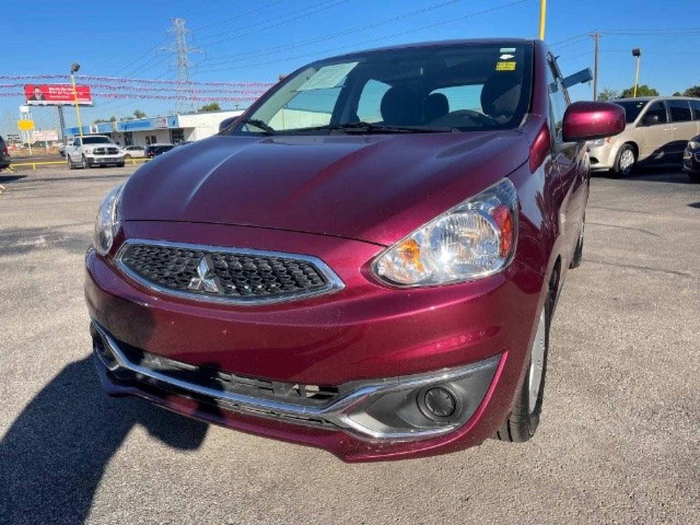 2018 MAROON Mitsubishi Mirage ES CVT (ML32A3HJ0JH) with an 1.2L L3 DOHC engine, Continuously Variabl transmission, located at 2715 W Pioneer Pkwy, Arlington, TX, 76013, (817) 265-9009, 32.710262, -97.153236- Photo#8