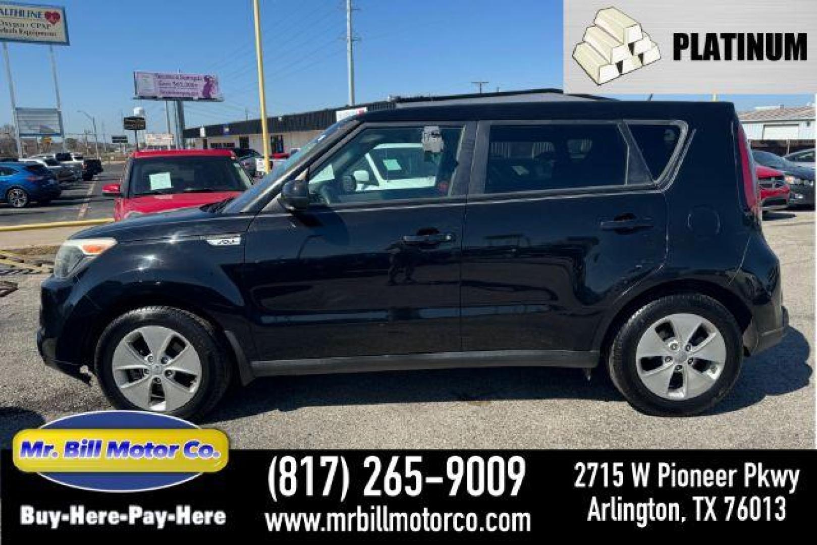 2015 BLACK Kia Soul Base (KNDJN2A27F7) with an 1.6L L4 DOHC 16V engine, located at 2715 W Pioneer Pkwy, Arlington, TX, 76013, (817) 265-9009, 32.710262, -97.153236 - Photo#0