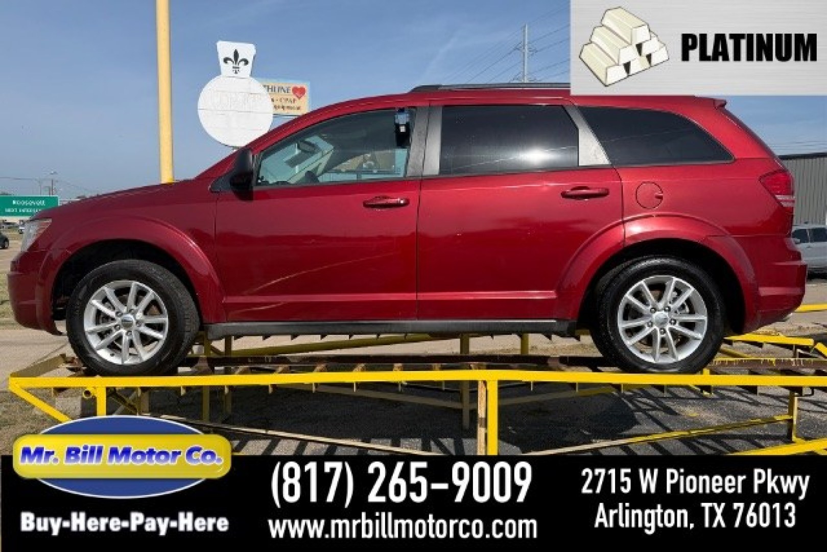 2010 Red Dodge Journey SXT (3D4PG5FV6AT) with an 3.5L V6 SOHC 24V engine, 6-Speed Automatic transmission, located at 2715 W Pioneer Pkwy, Arlington, TX, 76013, (817) 265-9009, 32.710262, -97.153236- Photo#0