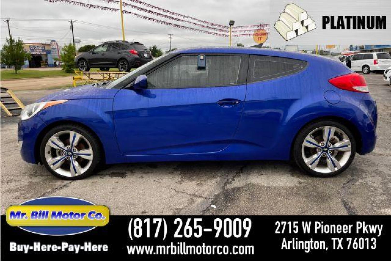 2016 BLUE Hyundai Veloster Base 6MT (KMHTC6AD7GU) with an 1.6L L4 DOHC 16V engine, located at 2715 W Pioneer Pkwy, Arlington, TX, 76013, (817) 265-9009, 32.710262, -97.153236 - Photo#0