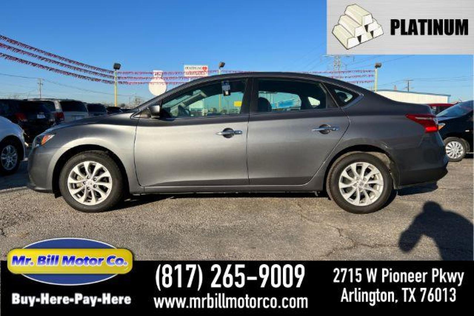 2019 GRAY Nissan Sentra SV (3N1AB7AP1KL) with an 1.8L L4 SFI DOHC 16 engine, Continuously Variabl transmission, located at 2715 W Pioneer Pkwy, Arlington, TX, 76013, (817) 265-9009, 32.710262, -97.153236 - Photo#0