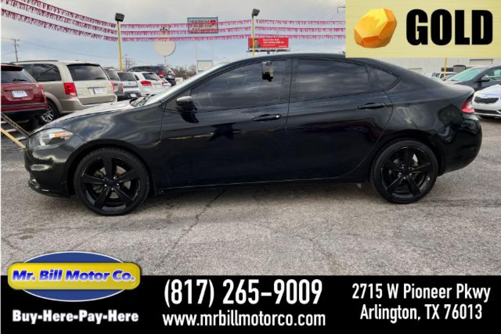 2015 BLACK Dodge Dart SXT (1C3CDFBB8FD) with an 2.4L L4 DOHC 16V engine, located at 2715 W Pioneer Pkwy, Arlington, TX, 76013, (817) 265-9009, 32.710262, -97.153236- Photo#0