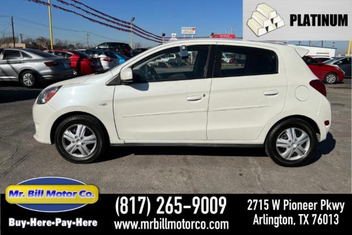 2015 WHITE Mitsubishi Mirage ES (ML32A3HJXFH) with an 1.2L L3 DOHC engine, located at 2715 W Pioneer Pkwy, Arlington, TX, 76013, (817) 265-9009, 32.710262, -97.153236 - Photo #0