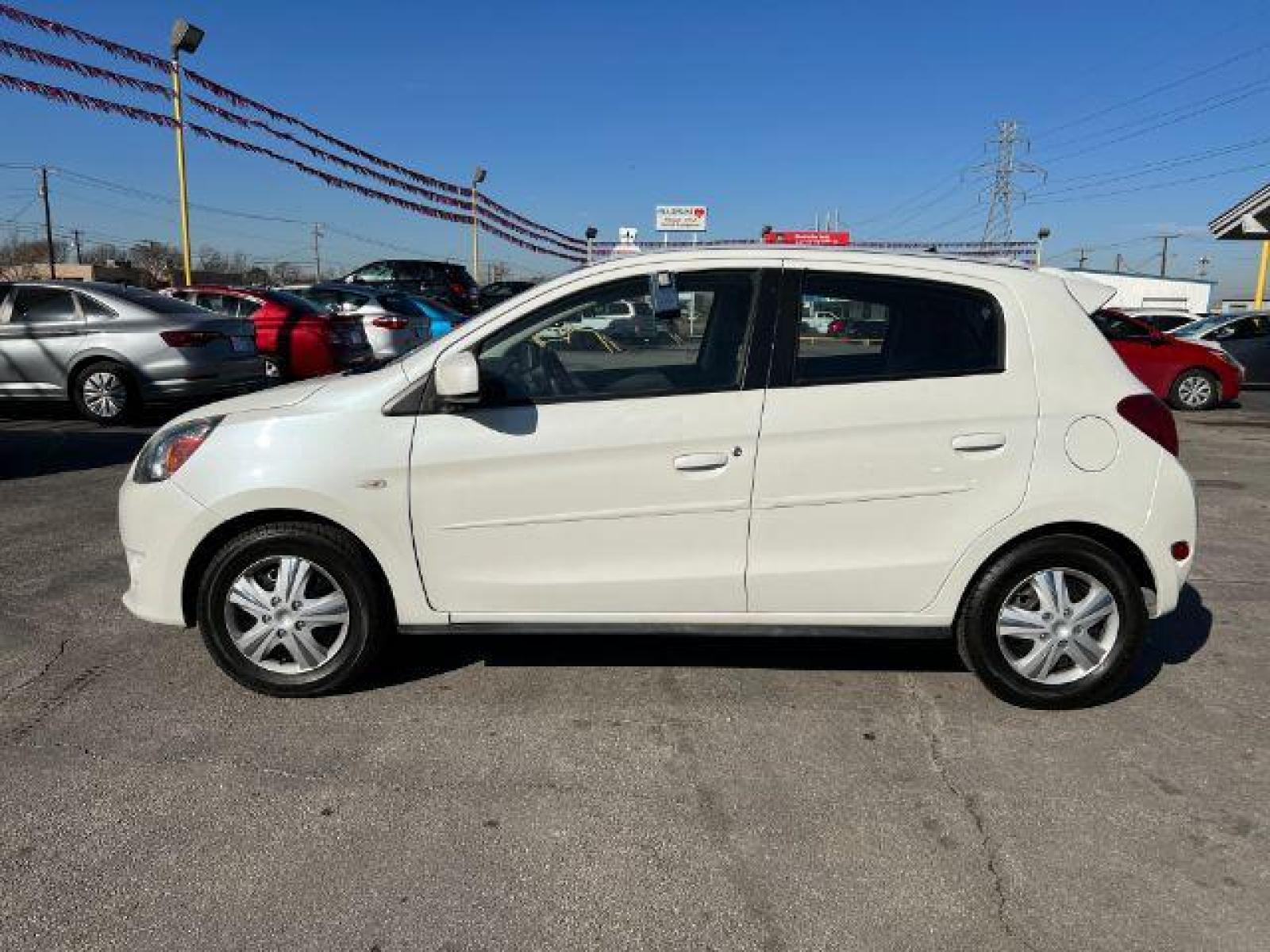 2015 WHITE Mitsubishi Mirage ES (ML32A3HJXFH) with an 1.2L L3 DOHC engine, located at 2715 W Pioneer Pkwy, Arlington, TX, 76013, (817) 265-9009, 32.710262, -97.153236 - Photo #1