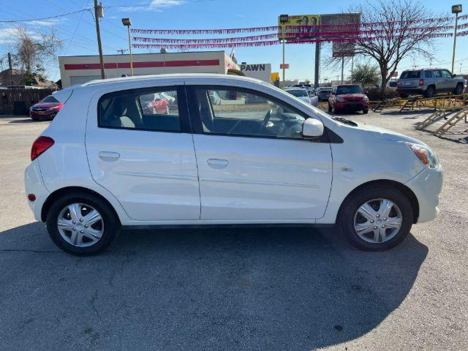 2015 WHITE Mitsubishi Mirage ES (ML32A3HJXFH) with an 1.2L L3 DOHC engine, located at 2715 W Pioneer Pkwy, Arlington, TX, 76013, (817) 265-9009, 32.710262, -97.153236 - Photo #5