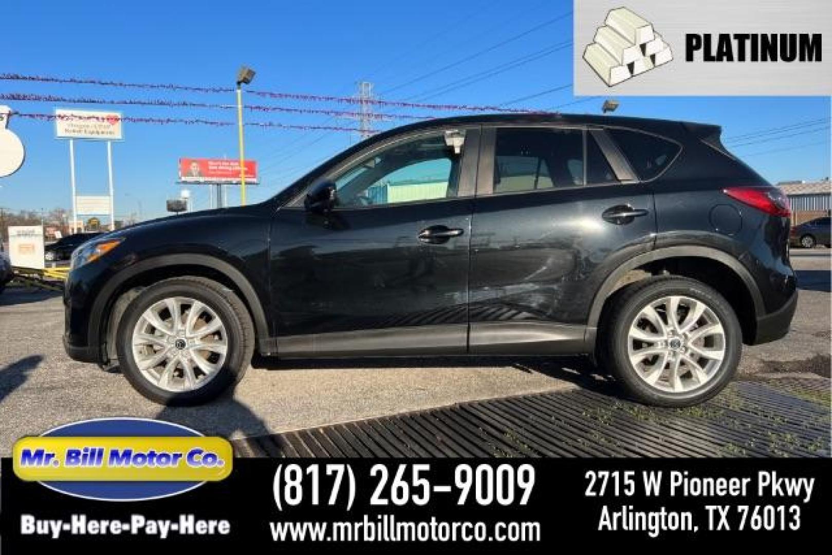 2014 BLACK Mazda CX-5 Grand Touring (JM3KE2DYXE0) with an 2.5L L4 DOHC 16V engine, 6-Speed Automatic transmission, located at 2715 W Pioneer Pkwy, Arlington, TX, 76013, (817) 265-9009, 32.710262, -97.153236 - Photo#0