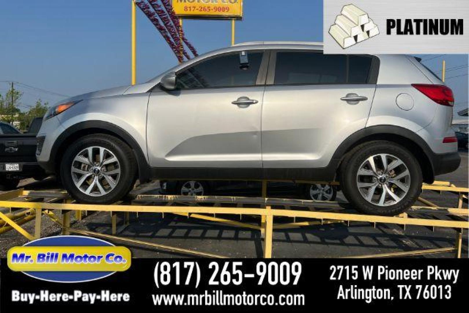 2014 SILVER Kia SPT LX FWD (KNDPB3ACXE7) with an 2.4L V6 DOHC 24V engine, 6-Speed Automatic transmission, located at 2715 W Pioneer Pkwy, Arlington, TX, 76013, (817) 265-9009, 32.710262, -97.153236 - Photo#0
