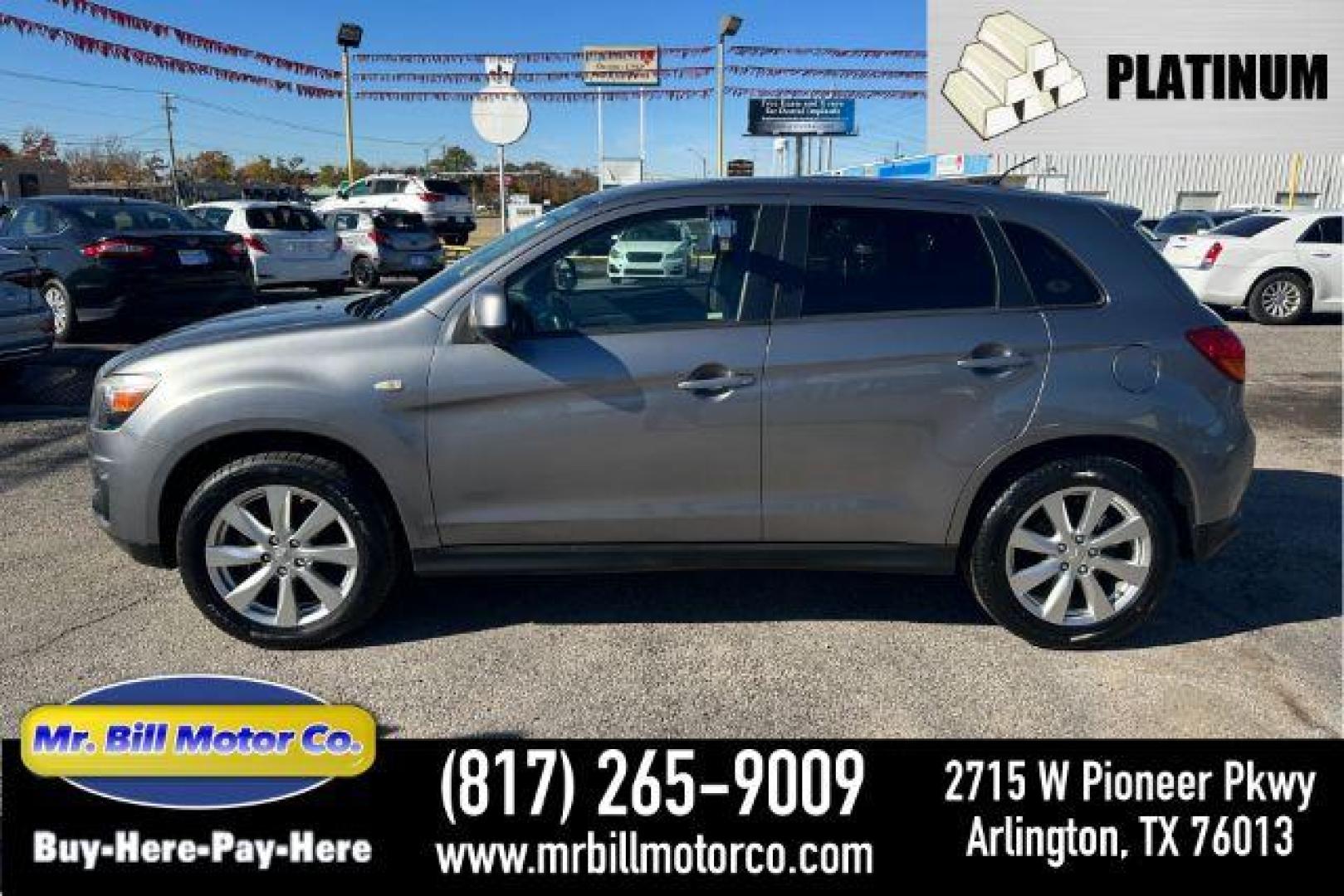 2015 SILVER Mitsubishi Outlander Sport ES 2WD (4A4AP3AU6FE) with an 2.0L L4 DOHC 16V engine, Continuously Variabl transmission, located at 2715 W Pioneer Pkwy, Arlington, TX, 76013, (817) 265-9009, 32.710262, -97.153236 - Photo#0