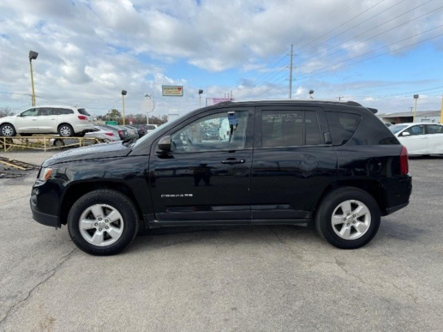 2014 BLACK Jeep Compass Sport FWD (1C4NJCBA3ED) with an 2.0L L4 DOHC 16V engine, located at 2715 W Pioneer Pkwy, Arlington, TX, 76013, (817) 265-9009, 32.710262, -97.153236- Photo#1