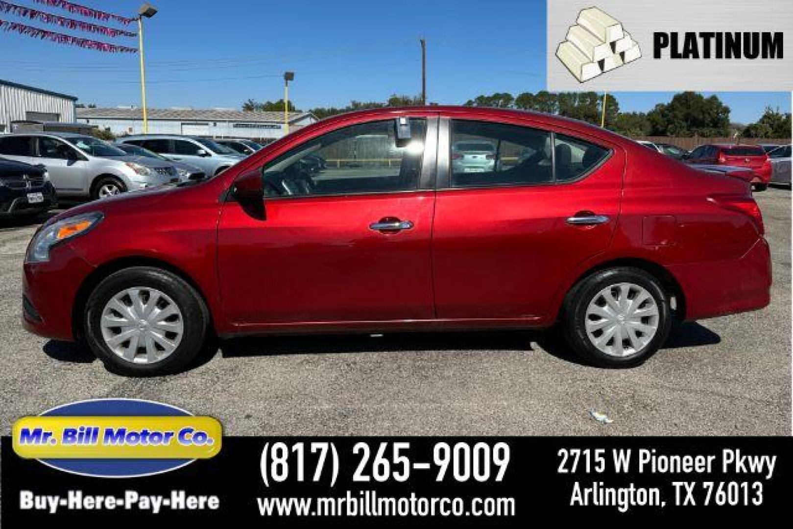 2017 Red Nissan Versa 1.6 S 4A (3N1CN7APXHK) with an 1.6L L4 DOHC 16V engine, 4-Speed Automatic transmission, located at 2715 W Pioneer Pkwy, Arlington, TX, 76013, (817) 265-9009, 32.710262, -97.153236 - Photo#0