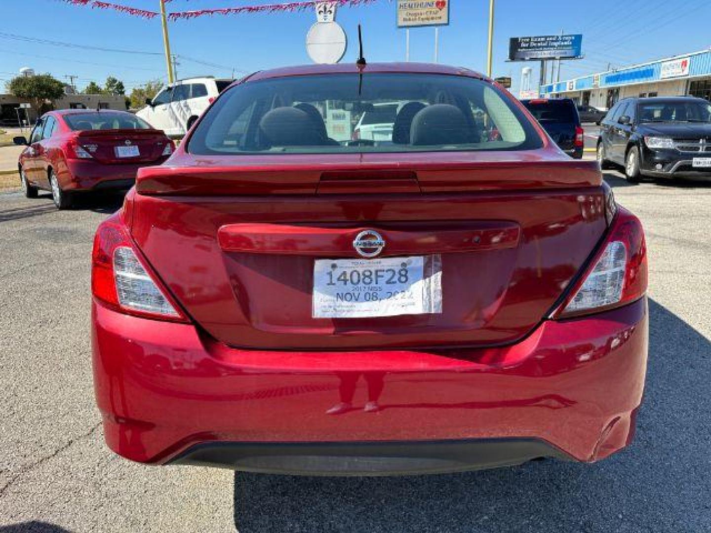 2017 Red Nissan Versa 1.6 S 4A (3N1CN7APXHK) with an 1.6L L4 DOHC 16V engine, 4-Speed Automatic transmission, located at 2715 W Pioneer Pkwy, Arlington, TX, 76013, (817) 265-9009, 32.710262, -97.153236 - Photo#6