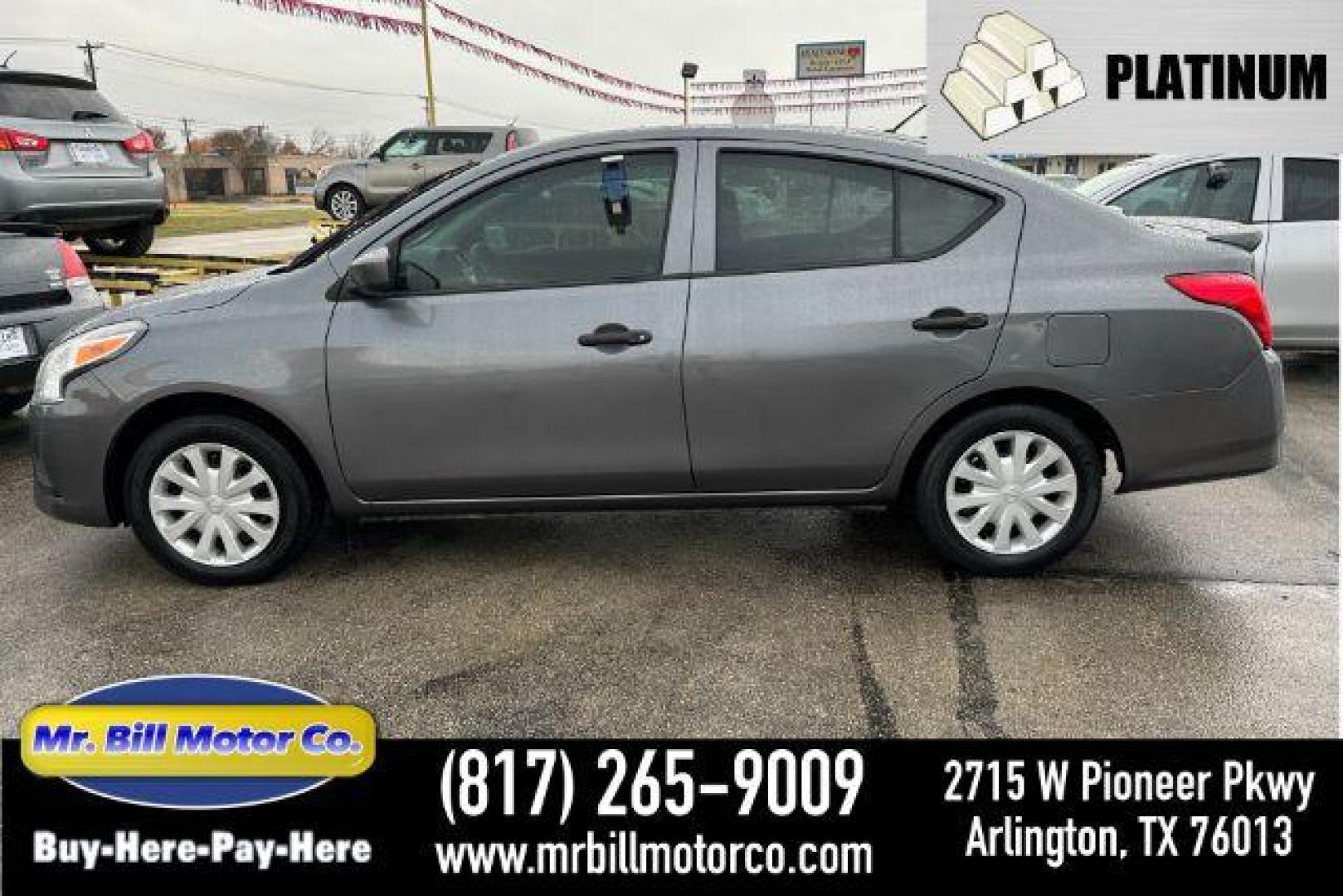 2019 GRAY Nissan Versa 1.6 S Plus (3N1CN7AP3KL) with an 1.6L L4 DOHC 16V engine, Continuously Variabl transmission, located at 2715 W Pioneer Pkwy, Arlington, TX, 76013, (817) 265-9009, 32.710262, -97.153236 - Photo#0