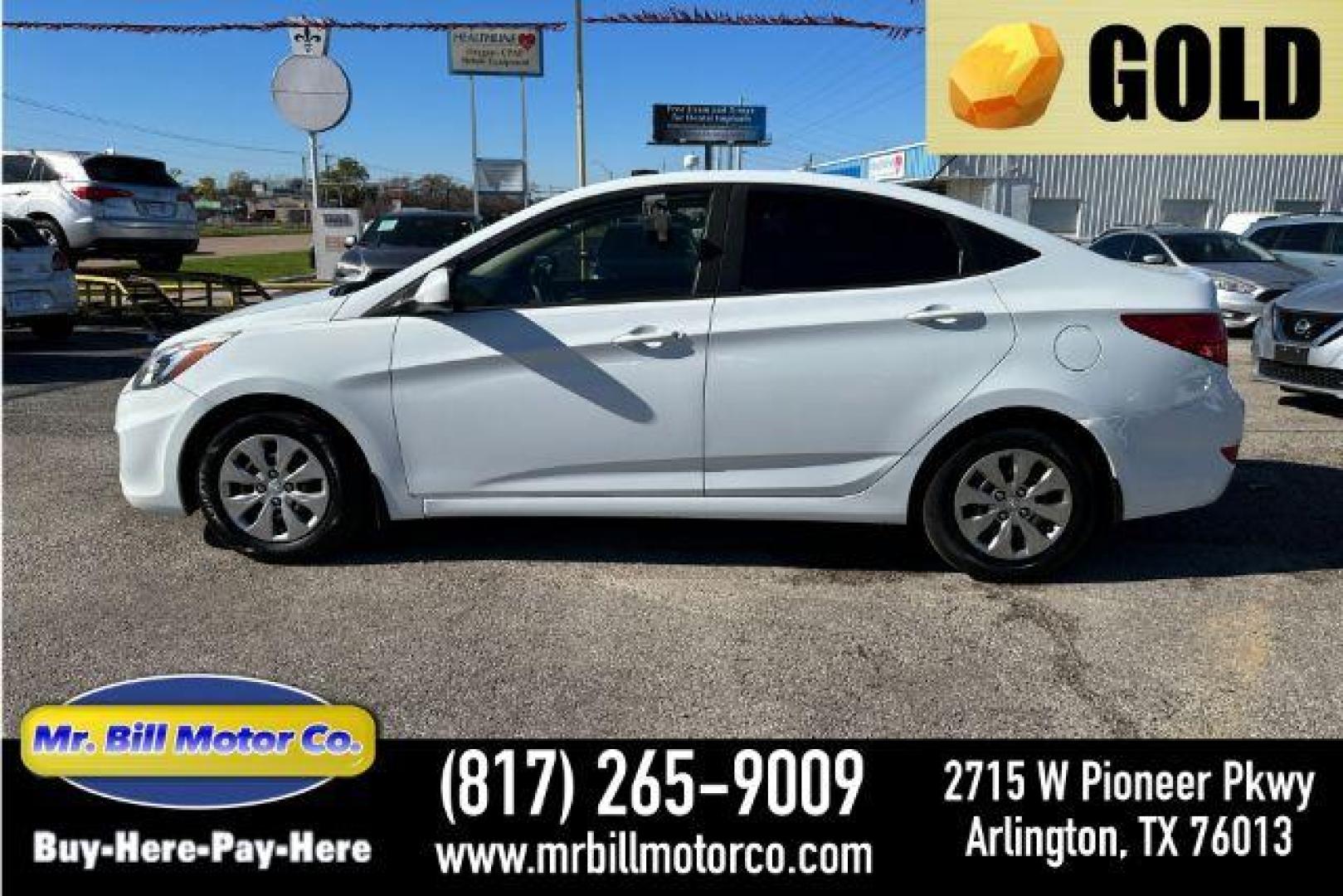 2016 WHITE Hyundai Accent SE 4-Door 6A (KMHCT4AEXGU) with an 1.6L L4 DOHC 16V engine, 6-Speed Automatic transmission, located at 2715 W Pioneer Pkwy, Arlington, TX, 76013, (817) 265-9009, 32.710262, -97.153236 - Photo#0