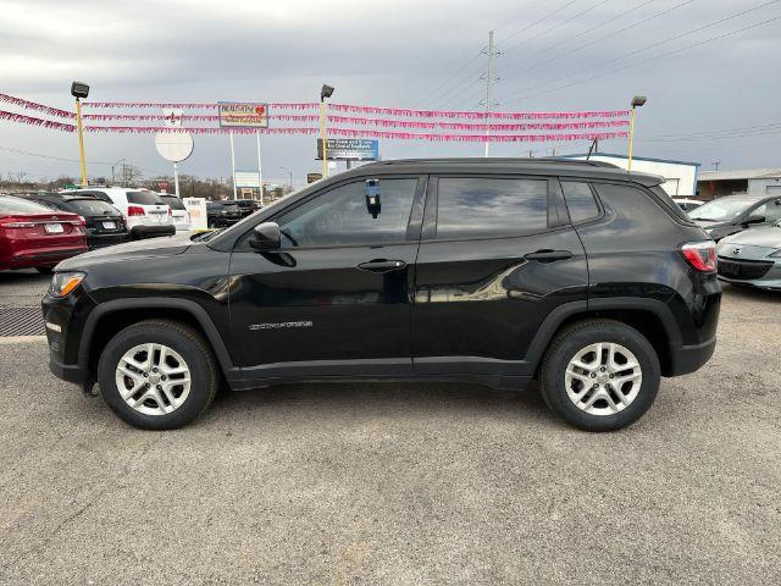 2017 BLACK Jeep Compass Sport FWD (3C4NJCAB7HT) with an 2.4L L4 DOHC 16V engine, located at 2715 W Pioneer Pkwy, Arlington, TX, 76013, (817) 265-9009, 32.710262, -97.153236 - Photo #2