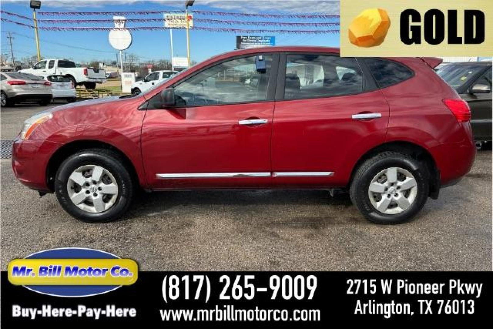 2011 Cayenne Red Pearl Nissan Rogue S 2WD (JN8AS5MT4BW) with an 2.5L L4 DOHC 16V engine, Continuously Variabl transmission, located at 2715 W Pioneer Pkwy, Arlington, TX, 76013, (817) 265-9009, 32.710262, -97.153236 - Photo#0