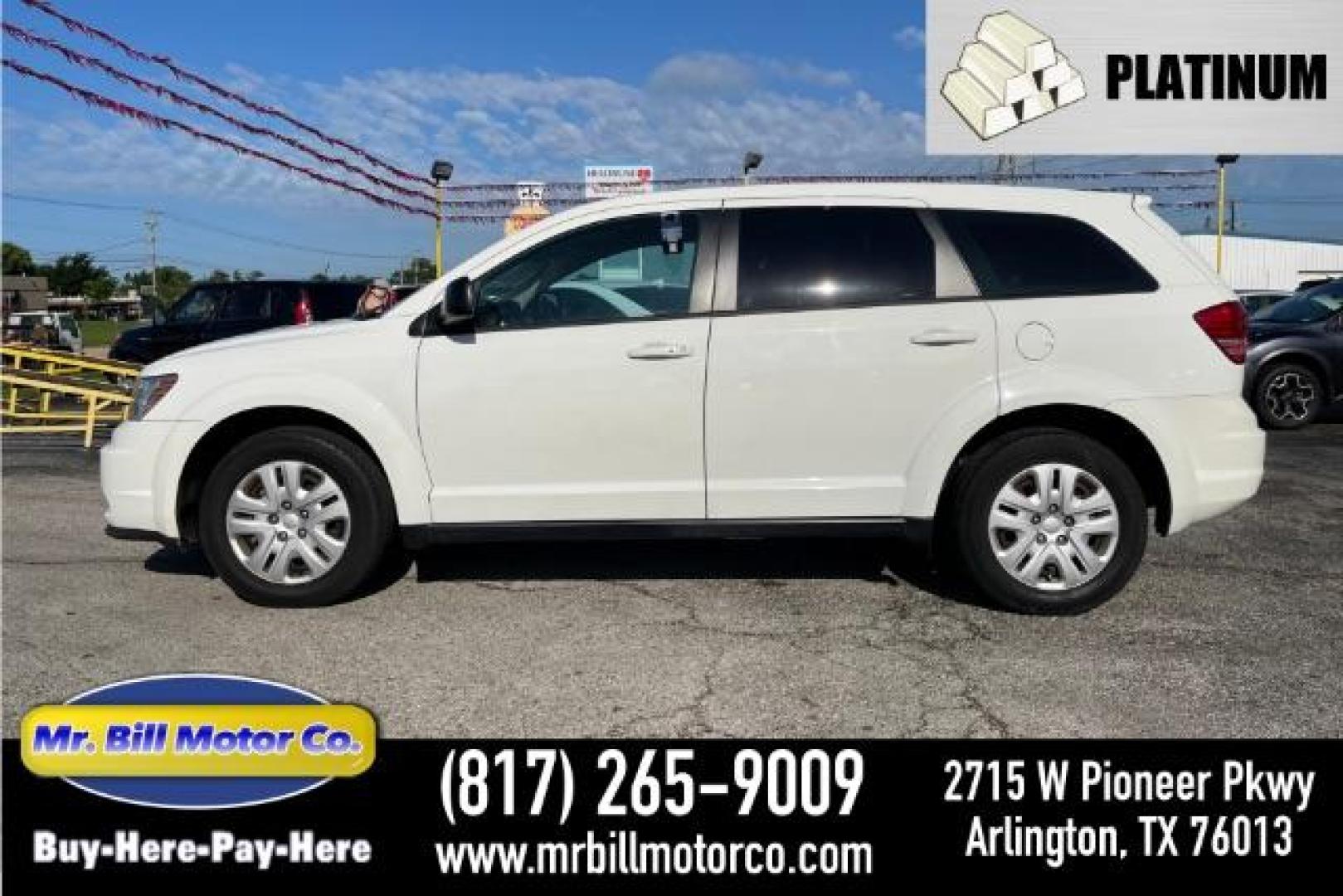 2018 WHITE Dodge Journey SE (3C4PDCAB3JT) with an 2.4L L4 DOHC 16V engine, 4-Speed Automatic transmission, located at 2715 W Pioneer Pkwy, Arlington, TX, 76013, (817) 265-9009, 32.710262, -97.153236 - Photo#0