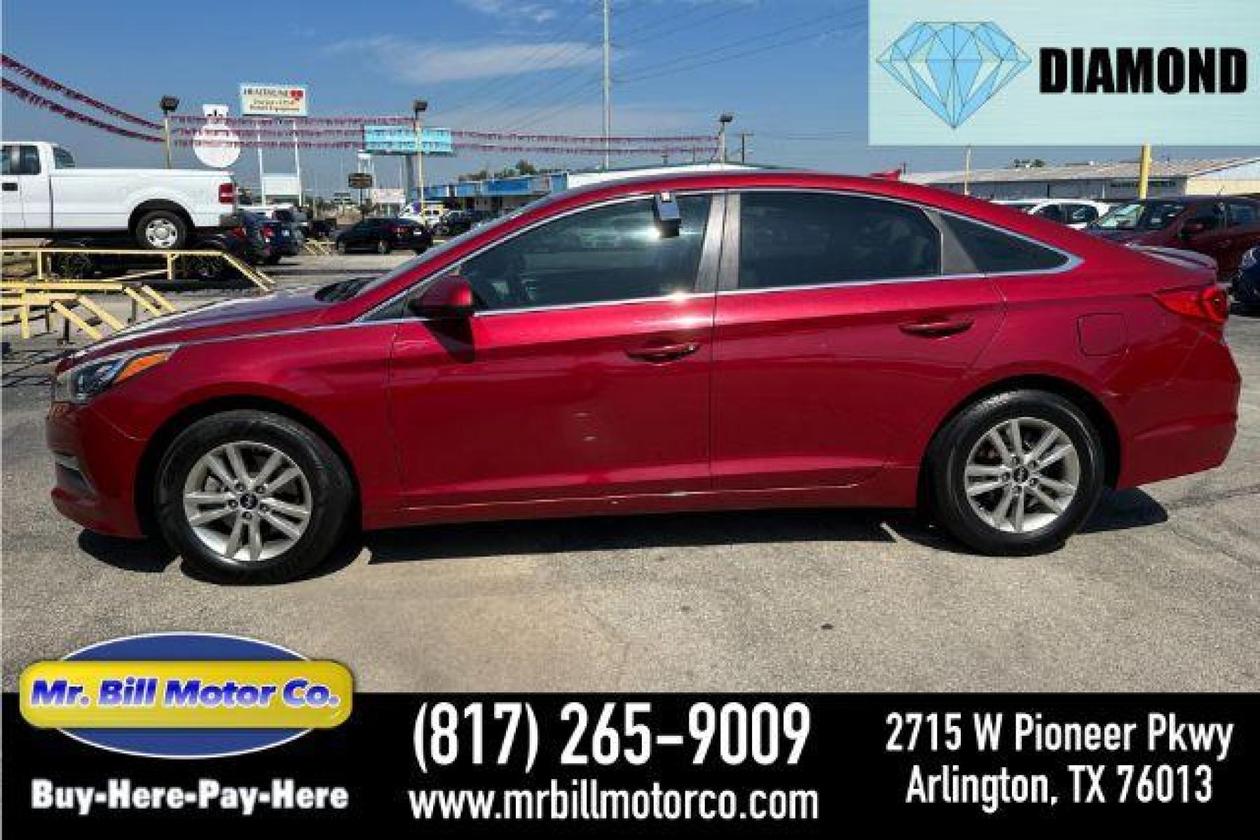 2015 RED Hyundai Sonata SE (5NPE24AF5FH) with an 2.4L L4 DOHC 16V engine, 7-Speed Automatic transmission, located at 2715 W Pioneer Pkwy, Arlington, TX, 76013, (817) 265-9009, 32.710262, -97.153236 - Photo #0