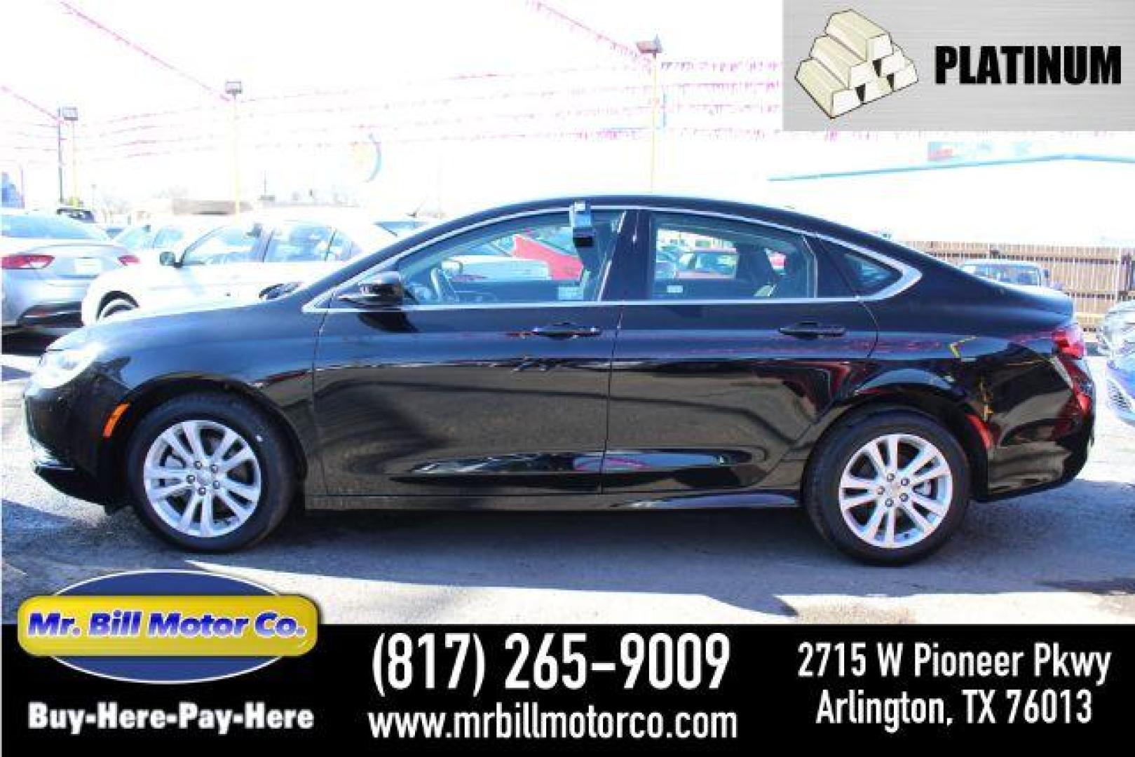 2015 BLACK Chrysler 200 4D (1C3CCCAB8FN) with an 2.4L L4 DOHC 16V engine, 9-Speed Automatic transmission, located at 2715 W Pioneer Pkwy, Arlington, TX, 76013, (817) 265-9009, 32.710262, -97.153236 - Photo#0