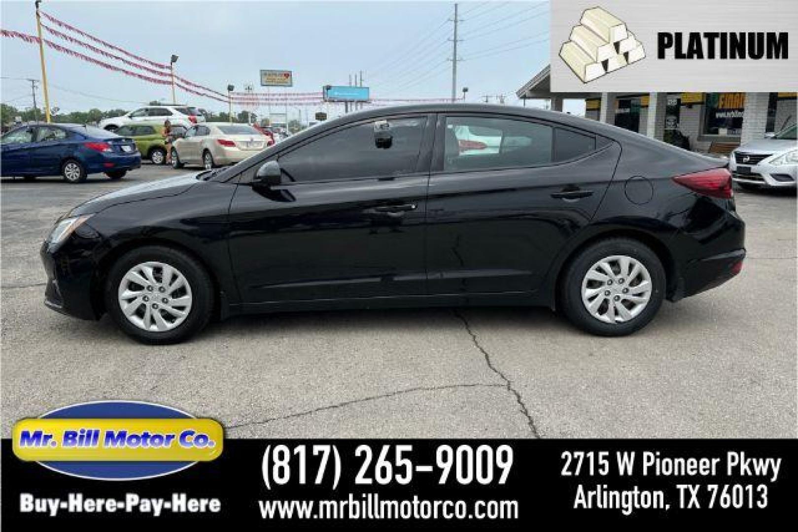 2019 BLACK Hyundai Elantra SE 6AT (5NPD74LFXKH) with an 1.8L L4 DOHC 16V engine, 6-Speed Automatic transmission, located at 2715 W Pioneer Pkwy, Arlington, TX, 76013, (817) 265-9009, 32.710262, -97.153236 - Photo#0