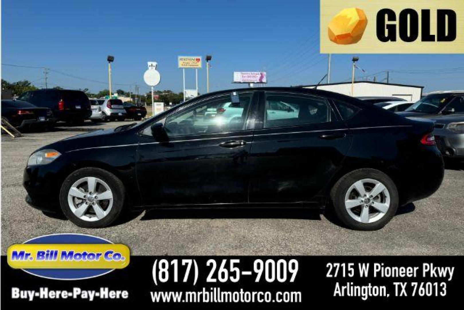 2016 BLACK Dodge Dart SXT Sport (1C3CDFFA6GD) with an 2.0L L4 DOHC 16V TUR engine, located at 2715 W Pioneer Pkwy, Arlington, TX, 76013, (817) 265-9009, 32.710262, -97.153236 - Photo#0