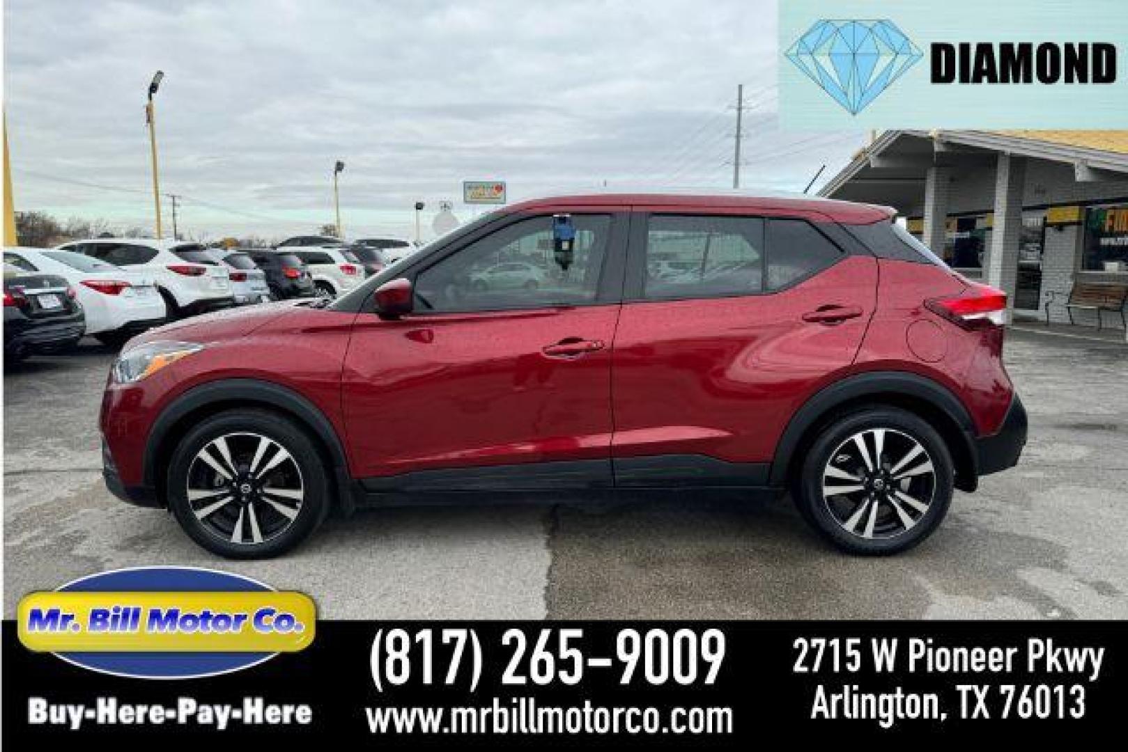 2020 RED Nissan Kicks SV (3N1CP5CV5LL) with an 1.6L L4 engine, Continuously Variabl transmission, located at 2715 W Pioneer Pkwy, Arlington, TX, 76013, (817) 265-9009, 32.710262, -97.153236 - Photo#0