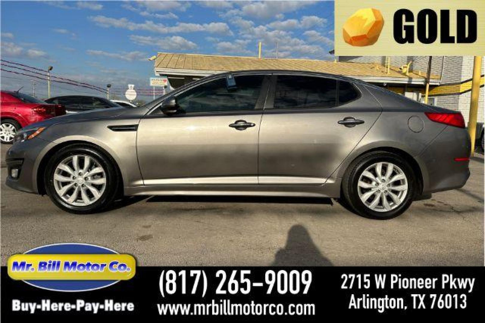 2015 GRAY Kia Optima LX (5XXGM4A77FG) with an 2.4L L4 DOHC 16V engine, 6-Speed Automatic transmission, located at 2715 W Pioneer Pkwy, Arlington, TX, 76013, (817) 265-9009, 32.710262, -97.153236 - Photo#0