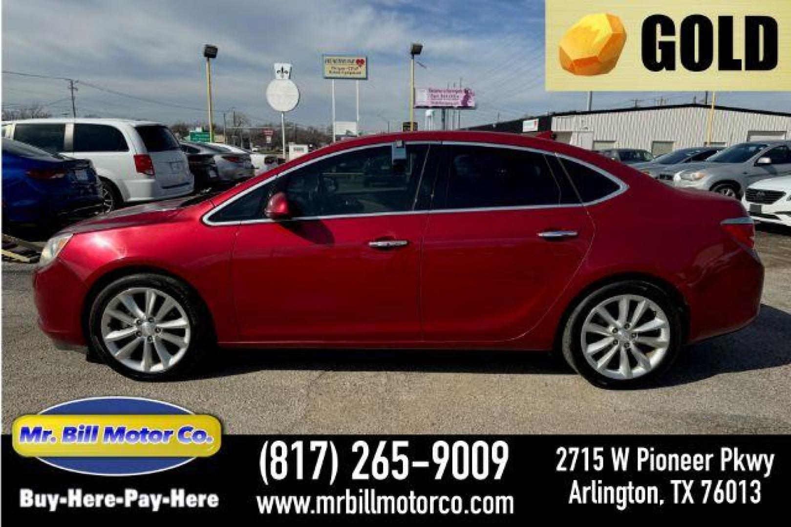 2012 RED Buick Verano Convenience (1G4PR5SK4C4) with an 2.4L L4 DOHC 16V FFV engine, 6-Speed Automatic transmission, located at 2715 W Pioneer Pkwy, Arlington, TX, 76013, (817) 265-9009, 32.710262, -97.153236 - Photo#0