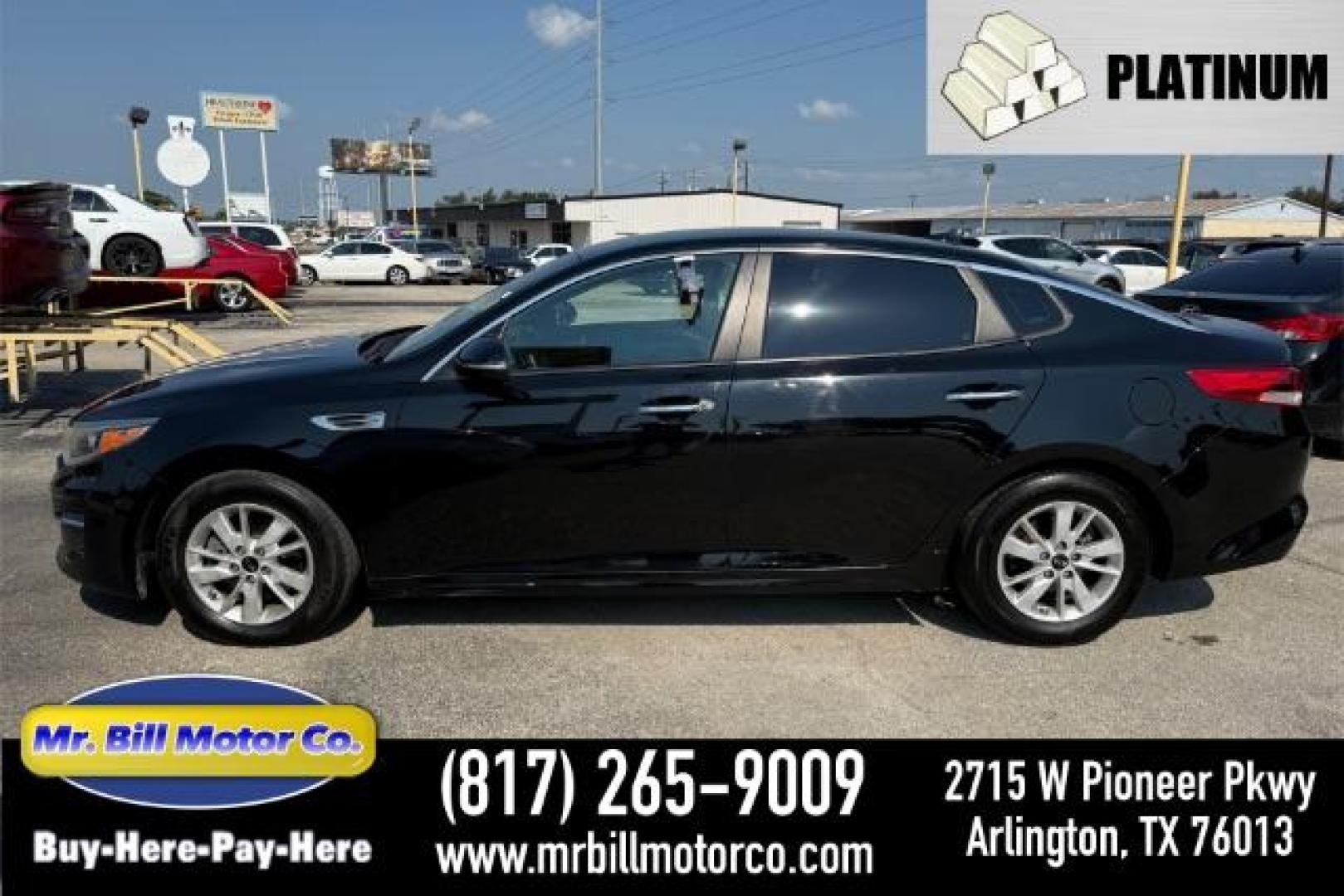 2018 BLACK Kia Optima LX (5XXGT4L32JG) with an 2.4L L4 DOHC 16V engine, 6-Speed Automatic transmission, located at 2715 W Pioneer Pkwy, Arlington, TX, 76013, (817) 265-9009, 32.710262, -97.153236 - Photo#0