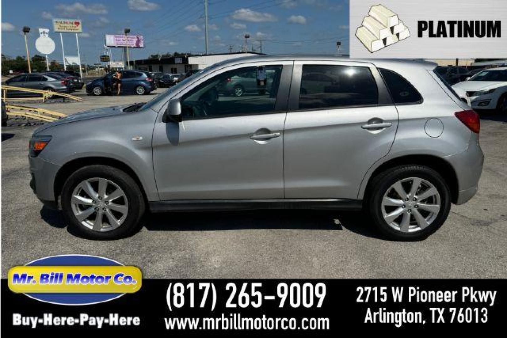 2015 SILVER Mitsubishi Outlander Sport ES 2WD (4A4AP3AU7FE) with an 2.0L L4 DOHC 16V engine, Continuously Variabl transmission, located at 2715 W Pioneer Pkwy, Arlington, TX, 76013, (817) 265-9009, 32.710262, -97.153236 - Photo#0