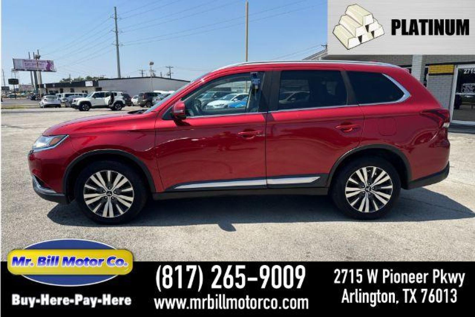 2019 RED Mitsubishi Outlander SEL 2WD (JA4AD3A39KZ) with an 2.4L L4 DOHC 16V engine, Continuously Variabl transmission, located at 2715 W Pioneer Pkwy, Arlington, TX, 76013, (817) 265-9009, 32.710262, -97.153236 - Photo#0