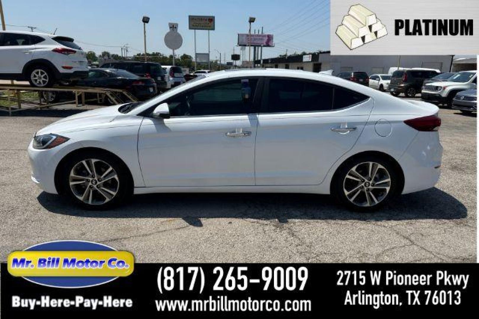 2017 WHITE Hyundai Elantra Limited (5NPD84LF3HH) with an 1.8L L4 DOHC 16V engine, 6-Speed Automatic transmission, located at 2715 W Pioneer Pkwy, Arlington, TX, 76013, (817) 265-9009, 32.710262, -97.153236 - Photo#0