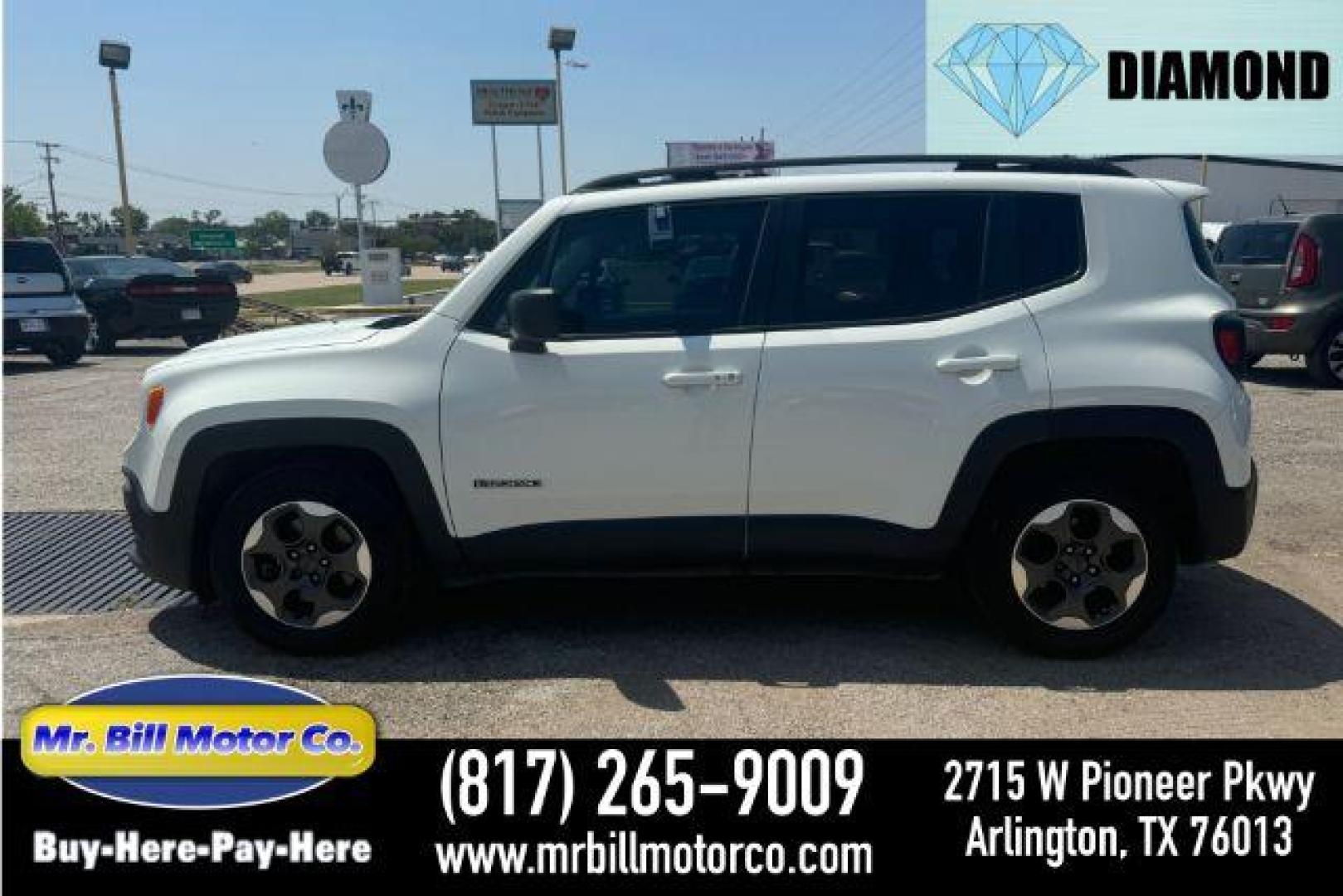 2016 WHITE Jeep Renegade Sport FWD (ZACCJAATXGP) with an 2.4L L4 DOHC 16V engine, 6-Speed Manual transmission, located at 2715 W Pioneer Pkwy, Arlington, TX, 76013, (817) 265-9009, 32.710262, -97.153236 - Photo#0