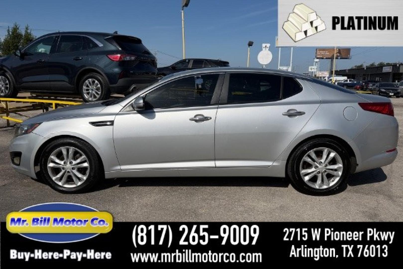 2013 SILVER Kia Optima EX (5XXGN4A76DG) with an 2.4L L4 DOHC 16V engine, 6-Speed Automatic transmission, located at 2715 W Pioneer Pkwy, Arlington, TX, 76013, (817) 265-9009, 32.710262, -97.153236- Photo#0