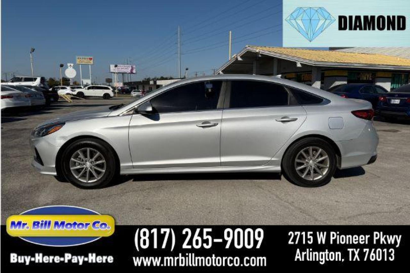 2018 SILVER Hyundai Sonata SE (5NPE24AF8JH) with an 2.4L L4 DOHC 16V engine, 7-Speed Automatic transmission, located at 2715 W Pioneer Pkwy, Arlington, TX, 76013, (817) 265-9009, 32.710262, -97.153236 - Photo#0