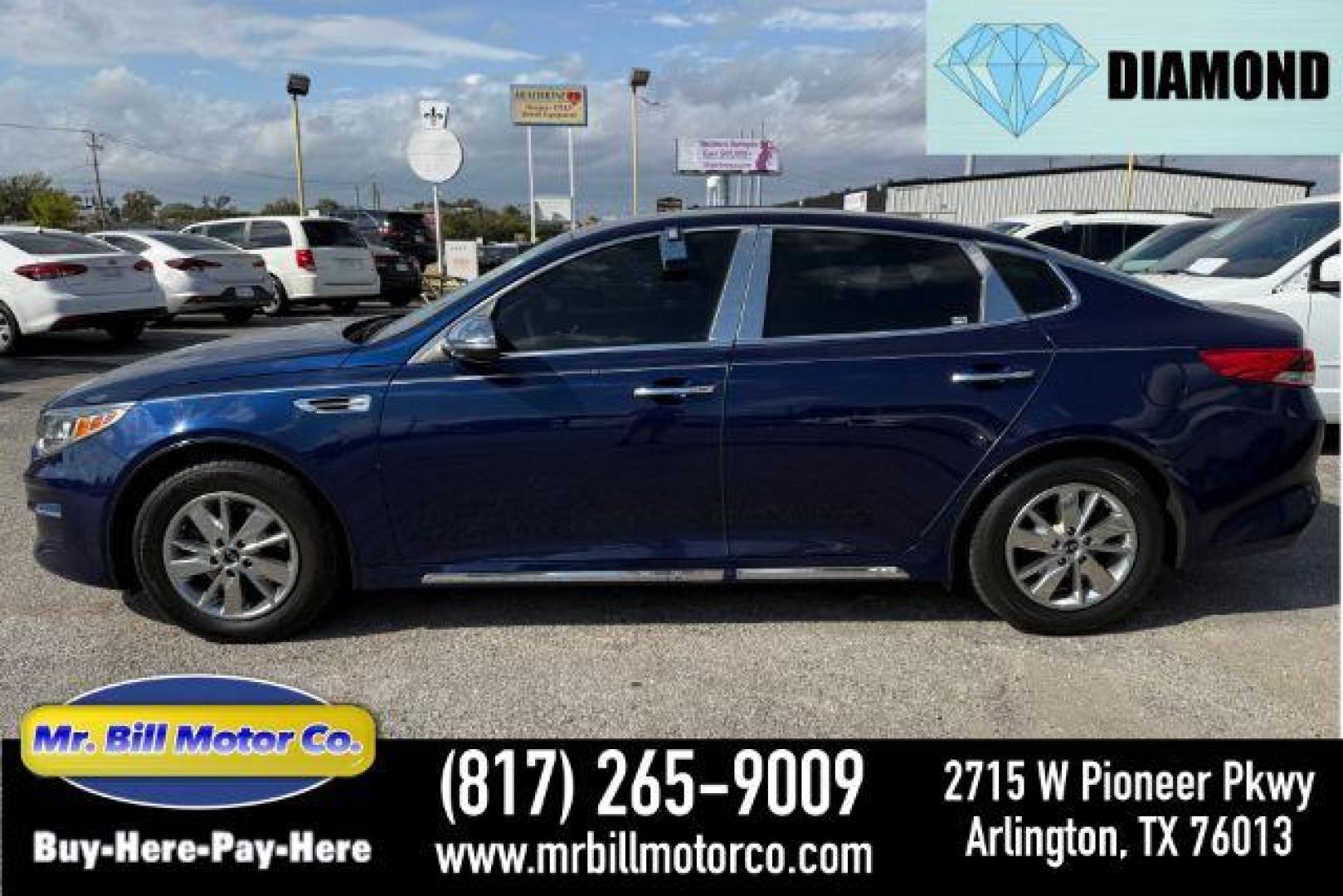 2017 BLUE Kia Optima LX (5XXGT4L33HG) with an 2.4L L4 DOHC 16V engine, 6-Speed Automatic transmission, located at 2715 W Pioneer Pkwy, Arlington, TX, 76013, (817) 265-9009, 32.710262, -97.153236 - Photo#0