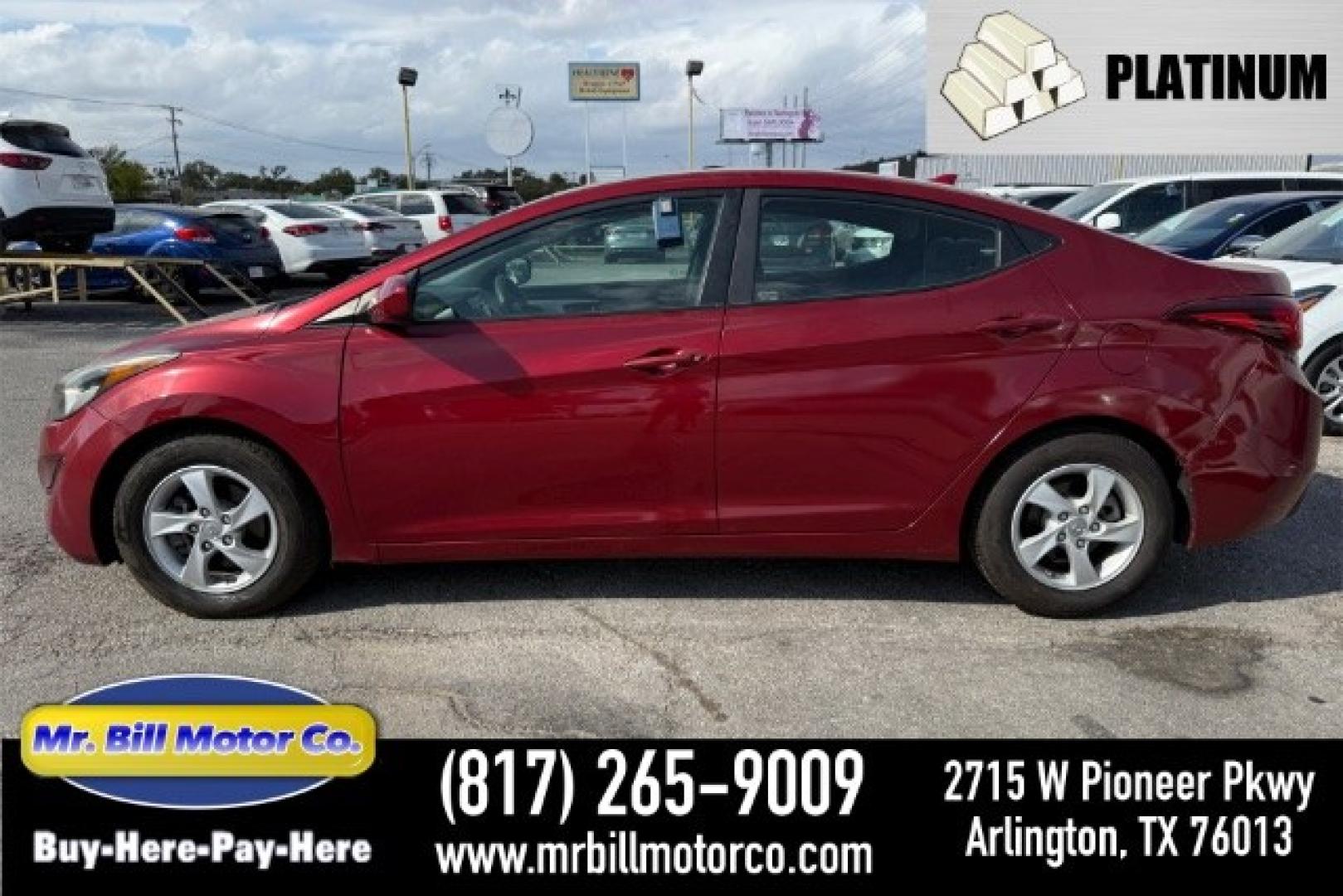 2014 RED Hyundai Elantra SE (5NPDH4AE1EH) , located at 2715 W Pioneer Pkwy, Arlington, TX, 76013, (817) 265-9009, 32.710262, -97.153236- Photo#0