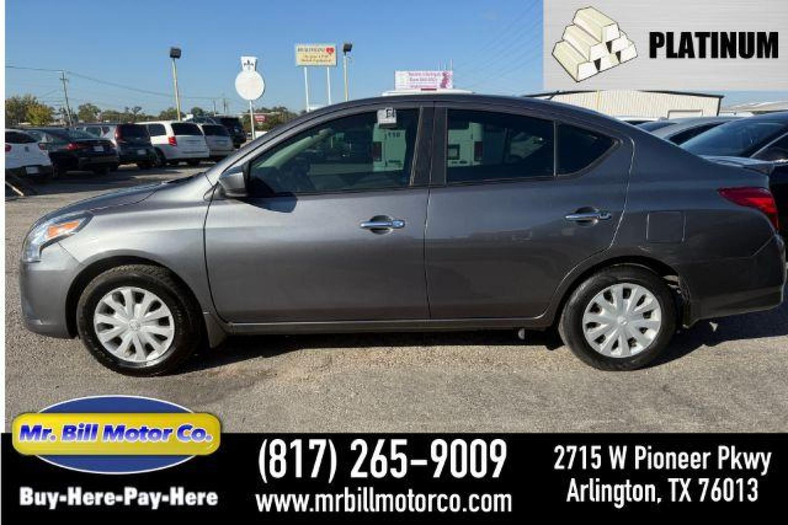 2018 GRAY Nissan Versa 1.6 SV Sedan (3N1CN7AP5JL) with an 1.6L L4 DOHC 16V engine, Continuously Variable Transmission transmission, located at 2715 W Pioneer Pkwy, Arlington, TX, 76013, (817) 265-9009, 32.710262, -97.153236 - Photo#0