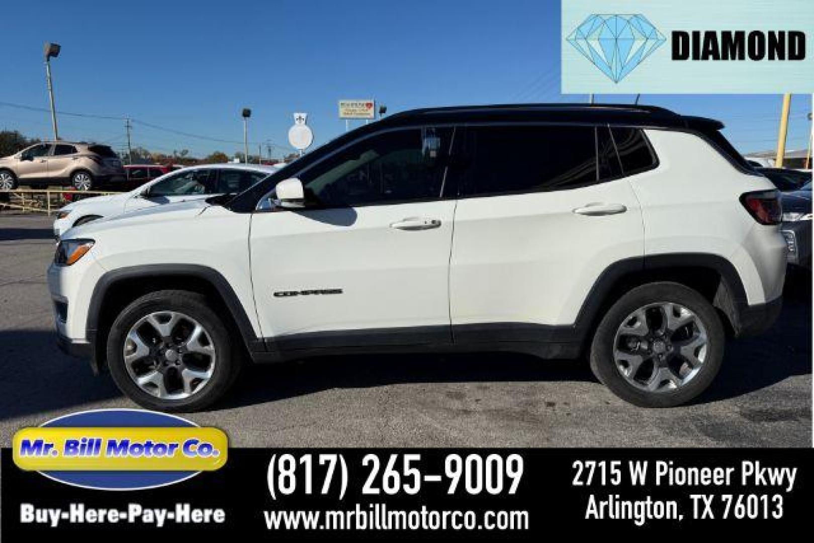 2017 WHITE Jeep Compass Limited 4WD (3C4NJDCB3HT) with an 2.4L L4 DOHC 16V engine, Continuously Variable Transmission transmission, located at 2715 W Pioneer Pkwy, Arlington, TX, 76013, (817) 265-9009, 32.710262, -97.153236 - Photo#0