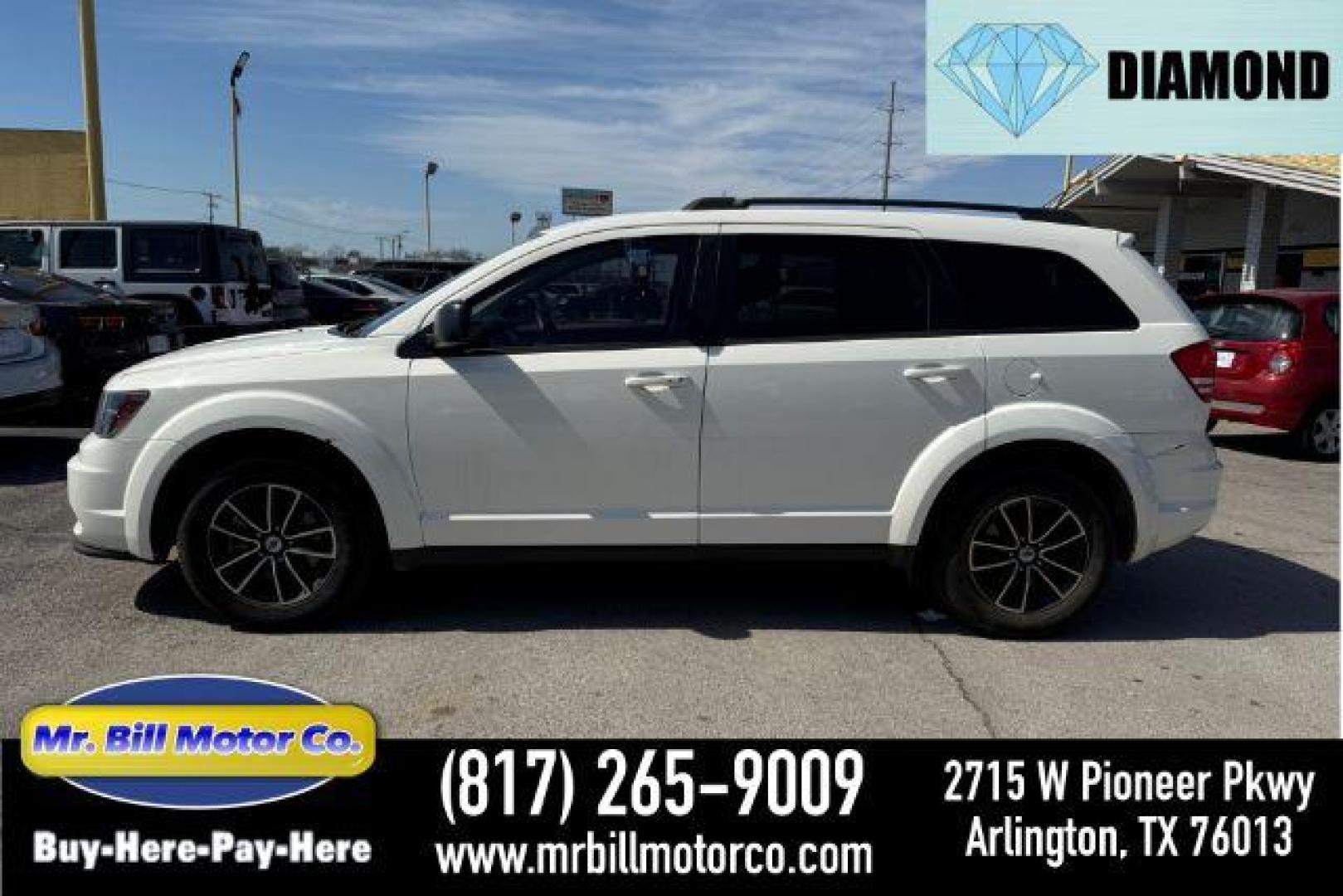 2018 WHITE Dodge Journey SE (3C4PDCAB2JT) with an 2.4L L4 DOHC 16V engine, 4-Speed Automatic transmission, located at 2715 W Pioneer Pkwy, Arlington, TX, 76013, (817) 265-9009, 32.710262, -97.153236 - Photo#0
