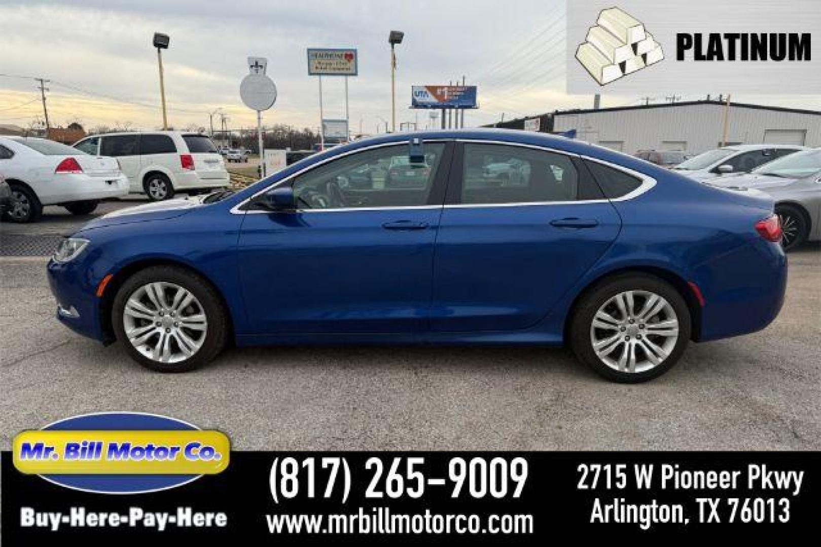 2016 BLUE Chrysler 200 Limited (1C3CCCAB8GN) with an Pentastar 3.6L V-6 DOHC engine, located at 2715 W Pioneer Pkwy, Arlington, TX, 76013, (817) 265-9009, 32.710262, -97.153236 - Photo#0