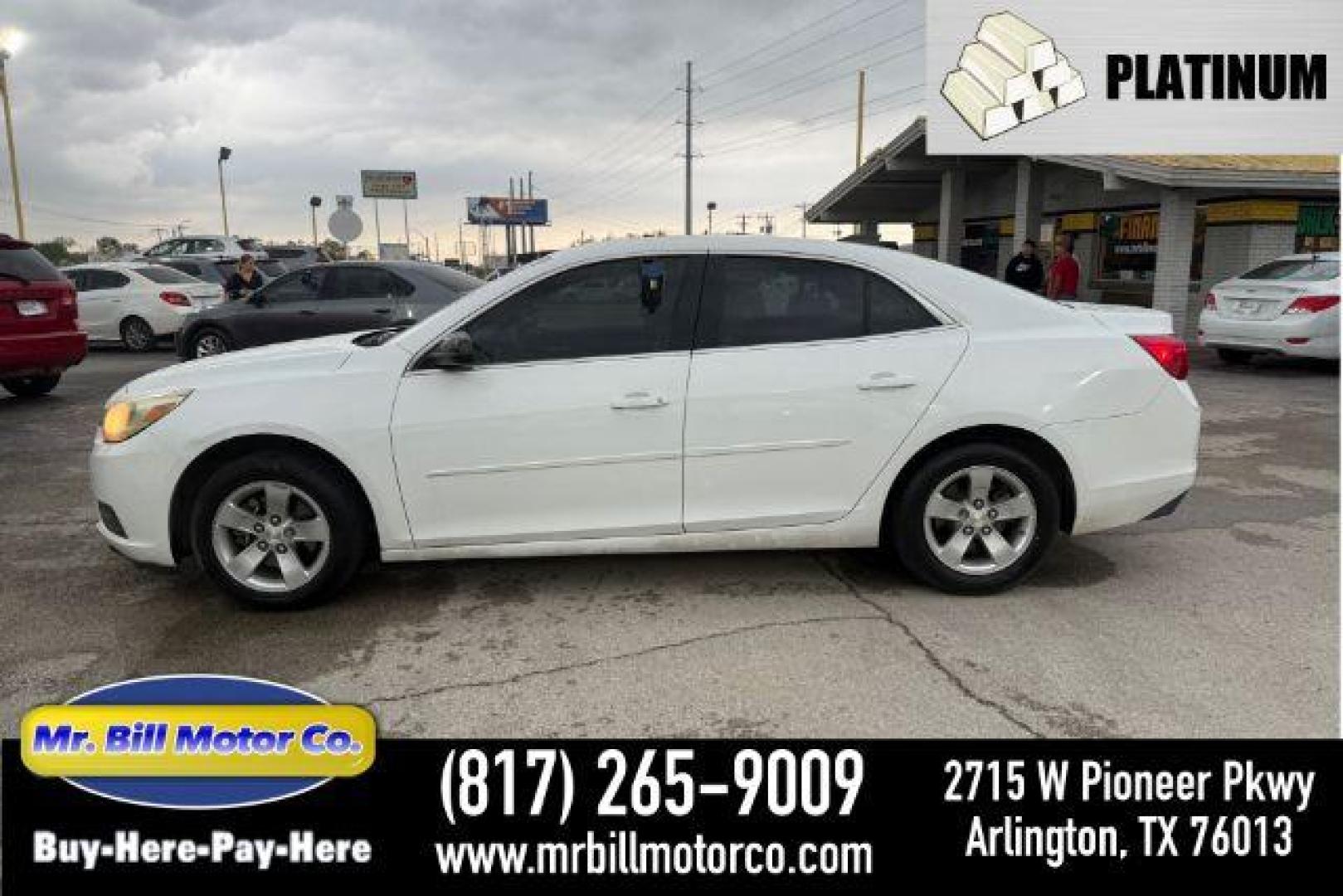 2015 WHITE Chevrolet Malibu LS (1G11B5SL9FF) with an 2.5L L4 DOHC 16V engine, 6-Speed Automatic transmission, located at 2715 W Pioneer Pkwy, Arlington, TX, 76013, (817) 265-9009, 32.710262, -97.153236 - Photo#0
