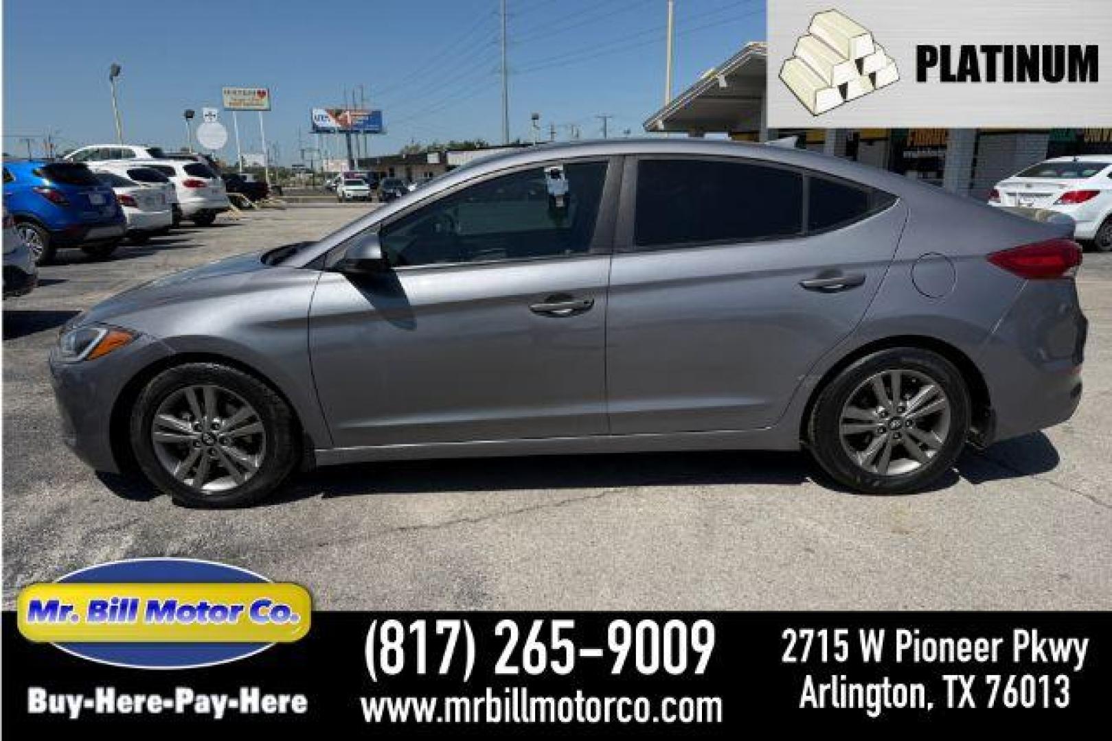 2018 GRAY Hyundai Elantra Value Edition (5NPD84LF5JH) with an Nu 2L I-4 DOHC engine, located at 2715 W Pioneer Pkwy, Arlington, TX, 76013, (817) 265-9009, 32.710262, -97.153236 - Photo#0