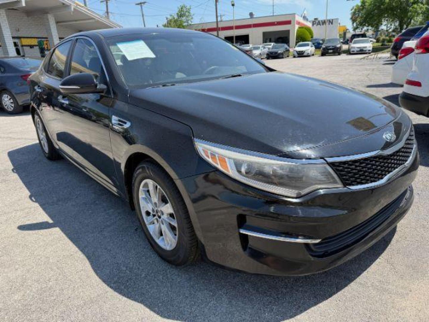 2017 BLACK Kia Optima LX (5XXGT4L3XHG) with an Theta II 2.4L I-4 gasoline direct injection engine, located at 2715 W Pioneer Pkwy, Arlington, TX, 76013, (817) 265-9009, 32.710262, -97.153236 - Photo#5