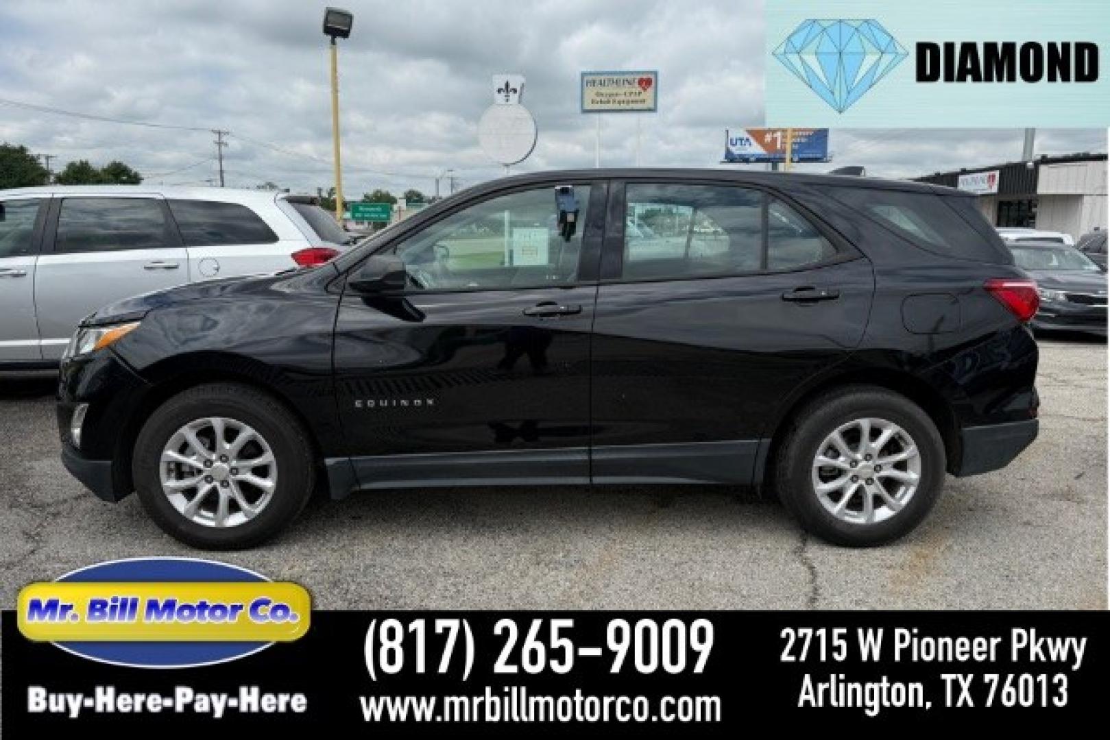 2018 BLACK Chevrolet Equinox LS 2WD (3GNAXHEV3JL) with an 1.5L L4 DOHC 16V TUR engine, 6-Speed Automatic transmission, located at 2715 W Pioneer Pkwy, Arlington, TX, 76013, (817) 265-9009, 32.710262, -97.153236- Photo#0