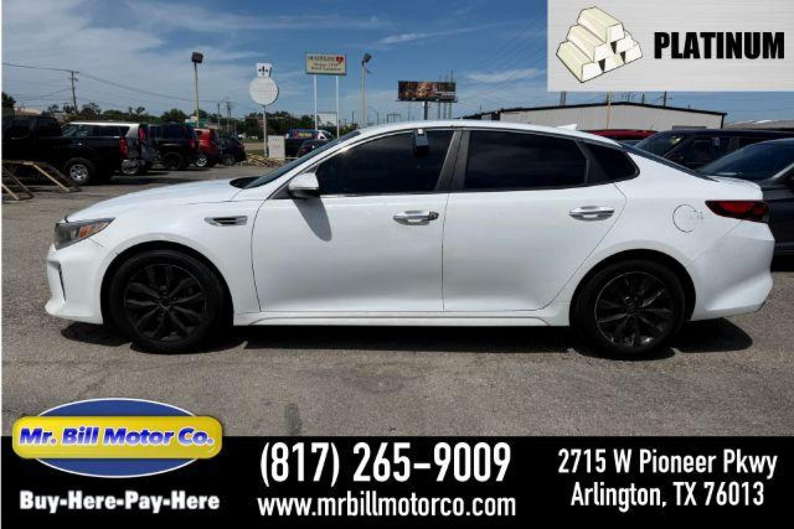 2018 WHITE Kia Optima LX (5XXGT4L38JG) with an 2.4L L4 DOHC 16V engine, 6-Speed Automatic transmission, located at 2715 W Pioneer Pkwy, Arlington, TX, 76013, (817) 265-9009, 32.710262, -97.153236 - Photo#0
